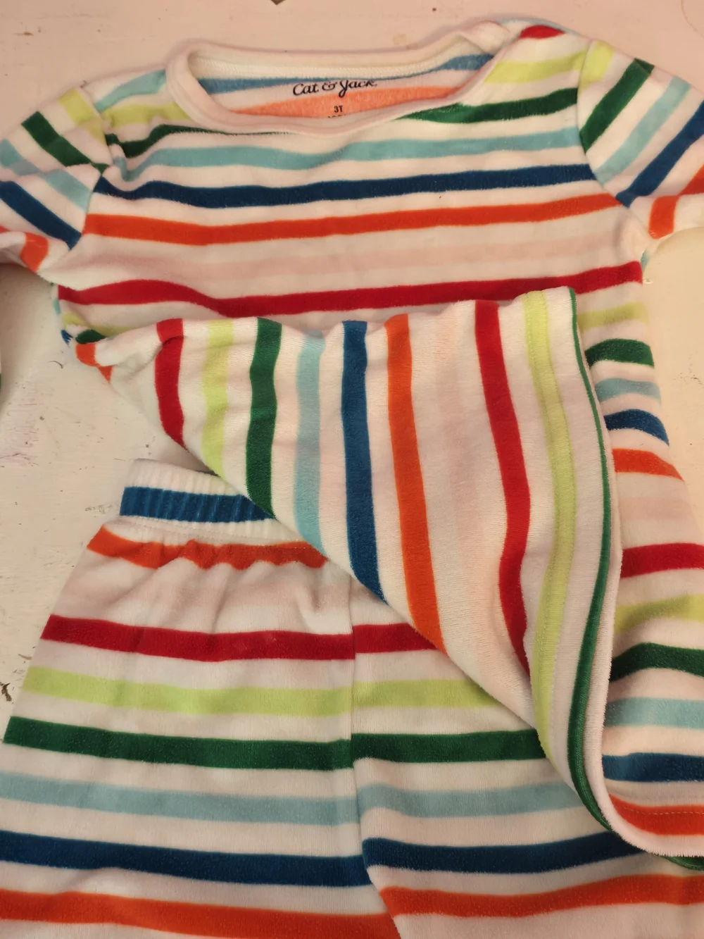 Striped Multi-Color Kids Pajama Set 3T